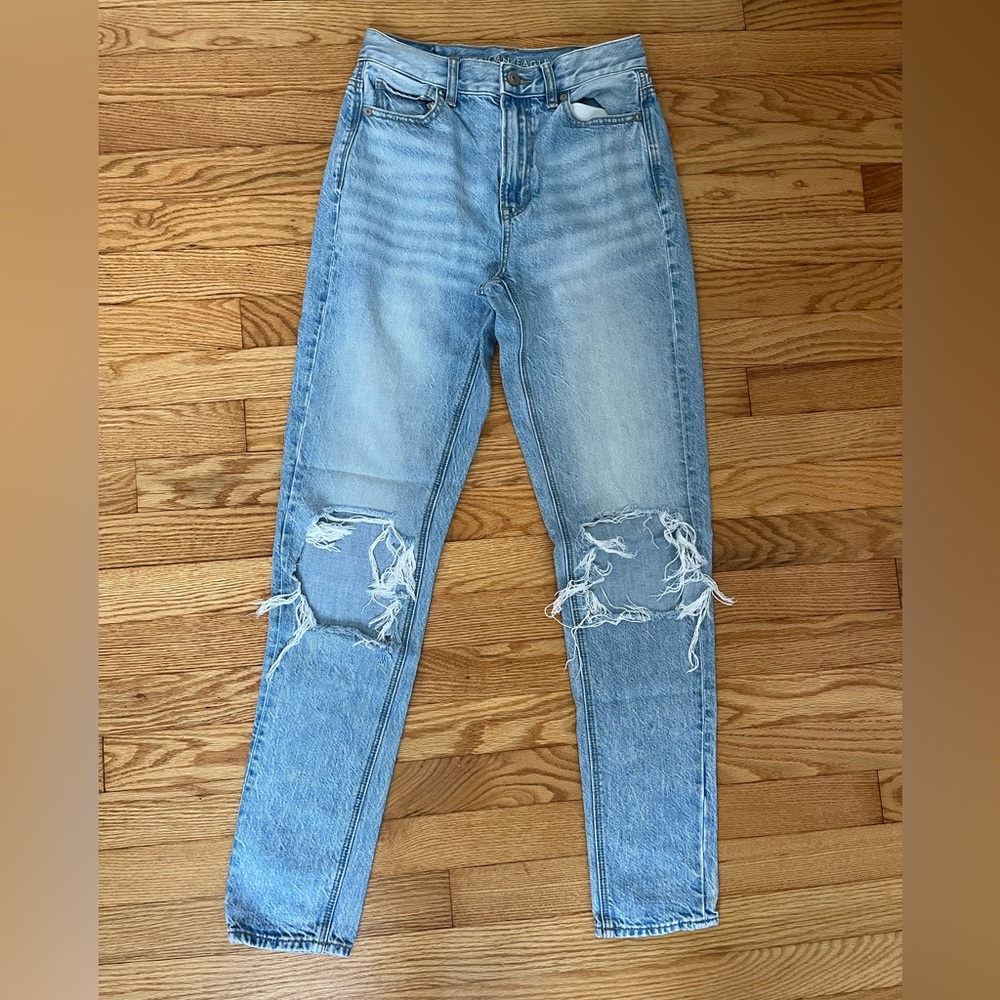 american eagle, mom jeans